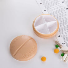 Portable Round Shape 4 Compartments Pill Box (1 Pc)