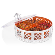 Decorative 4-Section Dry Fruit Box with Silver Finish
