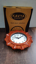 Wooden Look Round Wall Clock – Battery Operated Easy-to-Read Design for Home/Office